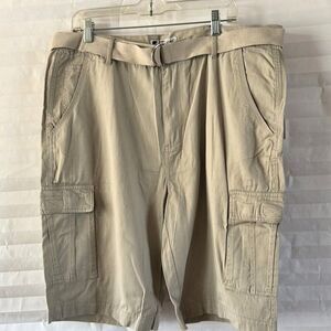 Galaxy by Harvic Men’s Beige Cargo Shorts Size 38 Casual Flat Front Pockets